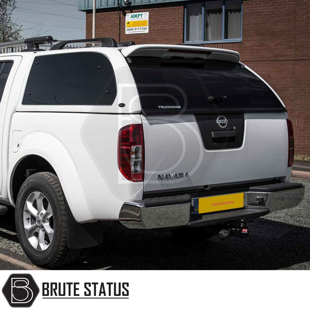 Nissan Navara 2005-2015 D40 Truckman Grand Hardtop Canopy with remote locking, tinted windows, and alloy wheels, enhancing storage and security for your pickup.