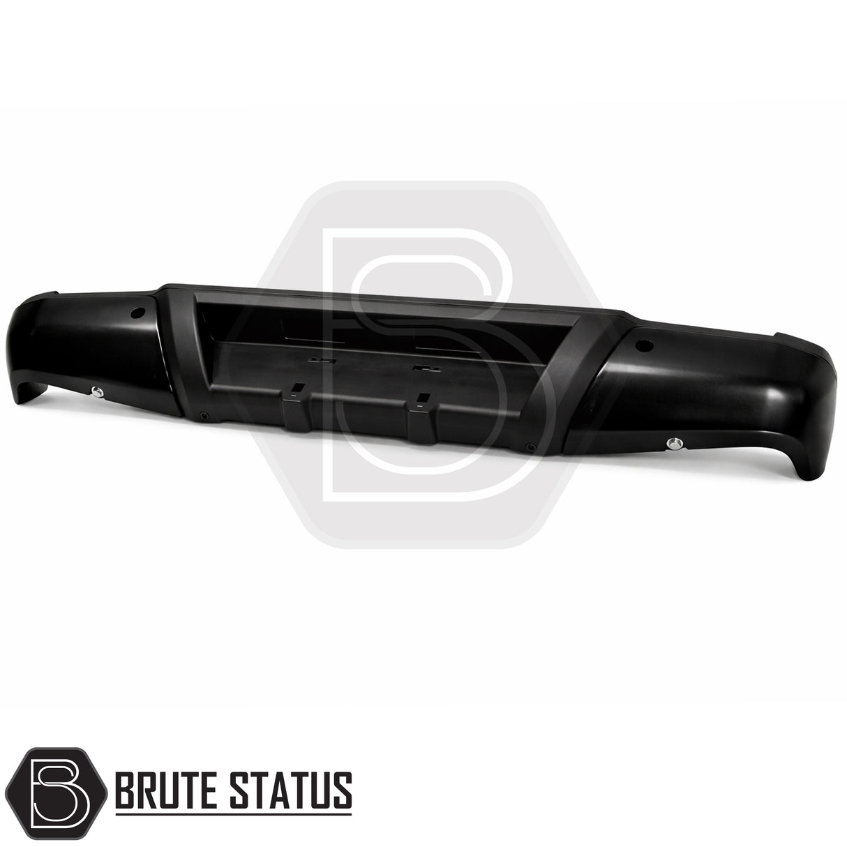 Heavy-duty black rear bumper for Nissan Navara NP300 2015–2022 with moulded step and parking sensor cut out.