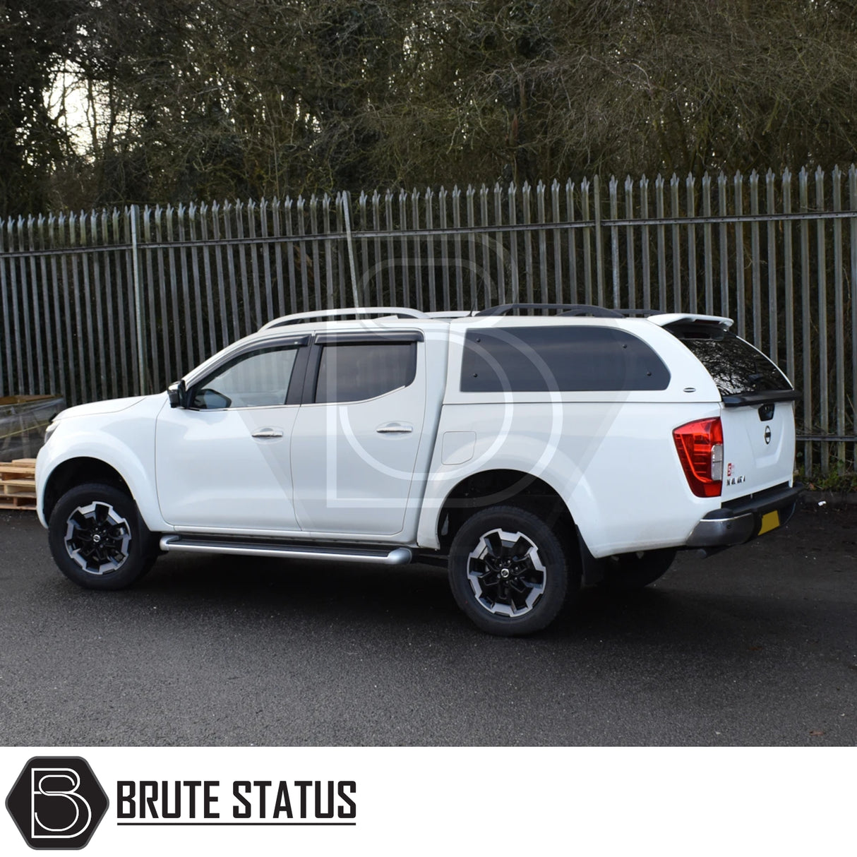 Nissan Navara 2015-2023 NP300 Truckman Grand Hardtop Canopy with remote locking, featuring a sleek, cab-high design and tinted pop-out side windows.