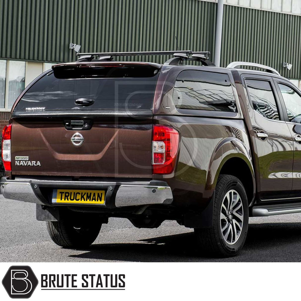 Nissan Navara 2015-2023 NP300 Truckman Grand Hardtop Canopy with remote locking, featuring tinted glass and roof bars, enhances storage and security.
