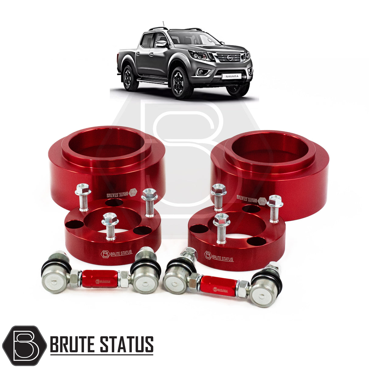 Brute status red suspension lift kit with ant-roll bar drop links for 2015-2022 nissan navara np300 pickup truck