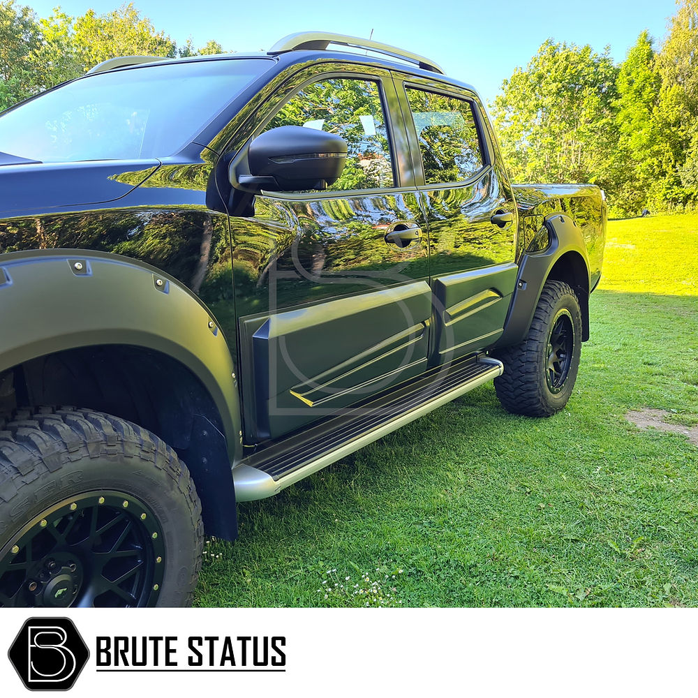 Nissan Navara NP300 2015-2017 wheel arch flares black riveted style wide arches Navara styling upgrade