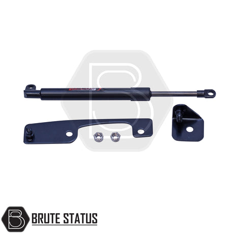 Tailgate damper kit for 2015–2022 Nissan Navara NP300, featuring a shock absorber for smooth, controlled lowering of the tailgate. Allows one-handed operation and reduces risk of injury or damage. Kit includes hardware, requires one small hole to be drilled, and is designed for easy DIY installation.