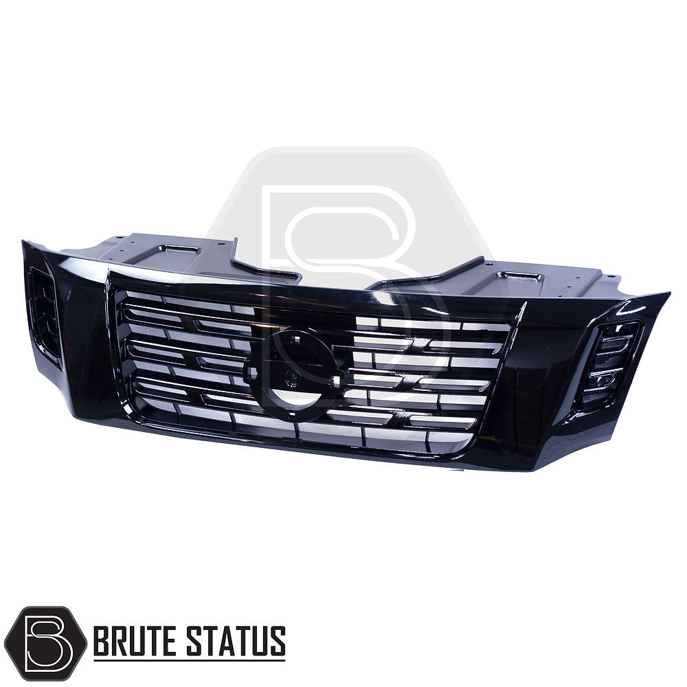 Aftermarket gloss black grille for Nissan Navara NP300 front end modification 2015-2022