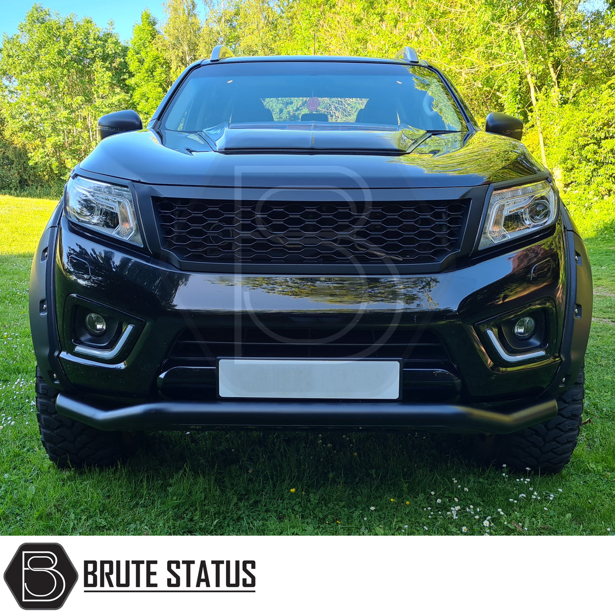 matte black abs plastic bonnet scoop for nissan navara np300 2015-2021