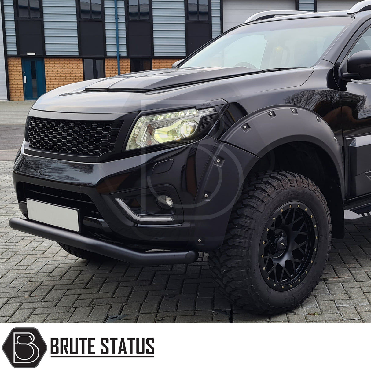 matte black abs plastic bonnet scoop for nissan navara np300 2015-2021