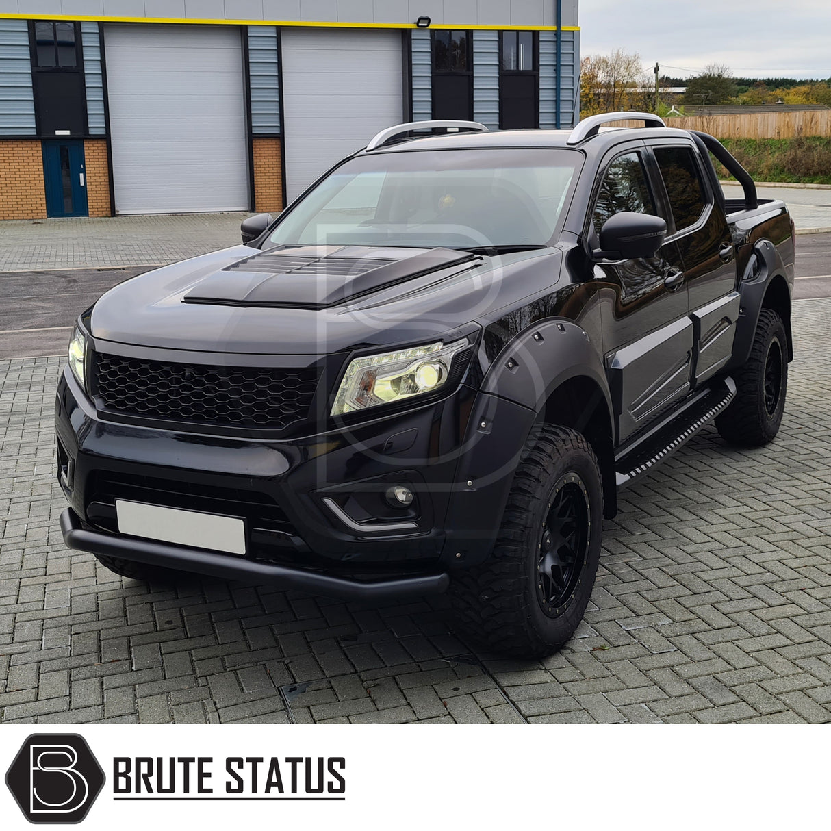 matte black abs plastic bonnet scoop for nissan navara np300 2015-2021