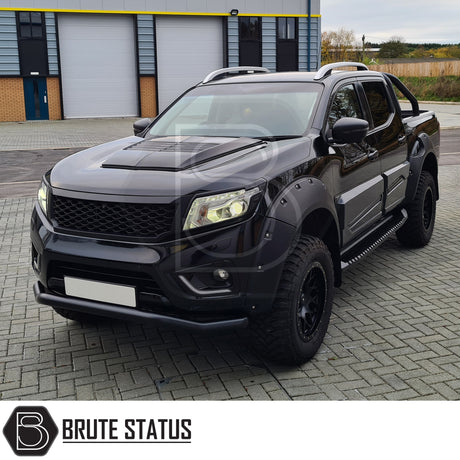 matte black abs plastic bonnet scoop for nissan navara np300 2015-2021