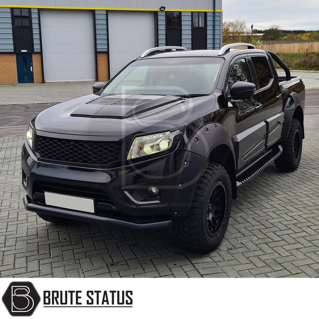 matte black abs plastic bonnet scoop for nissan navara np300 2015-2021