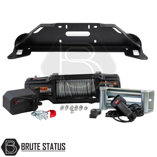 Brute status winch bracket and heavy duty winch with steel wire rope for Nissan navara np300 pickup truck