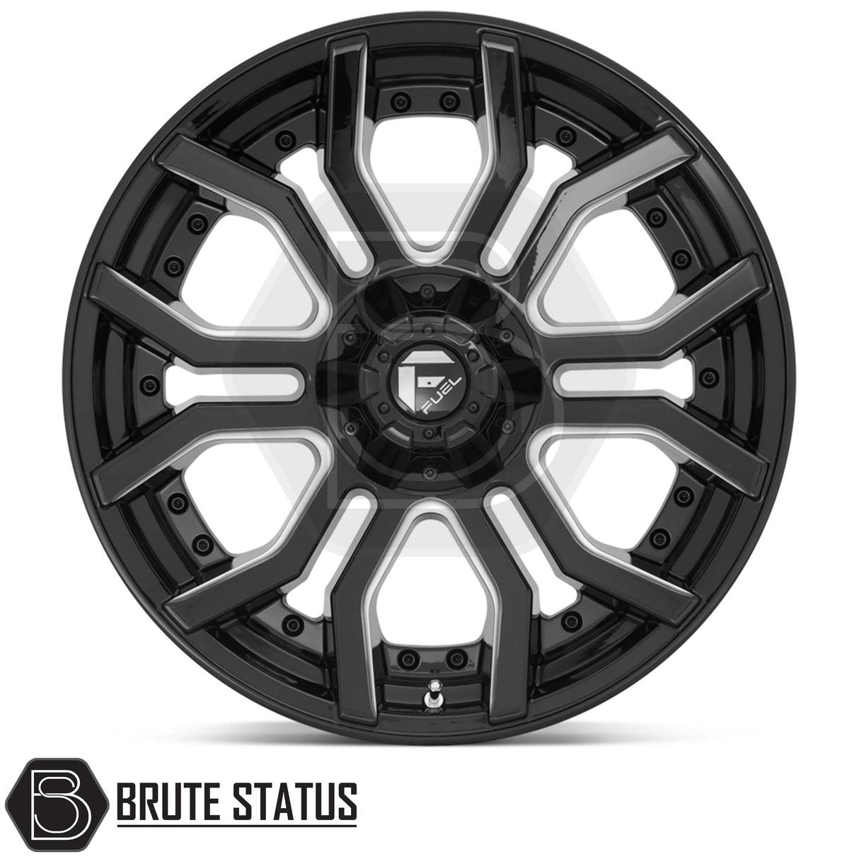 Fuel Rage aftermarket alloy wheels, brushed gunmetal grey or gloss black milled finish, 20x9 wheels for 4x4 pickups and SUVs.