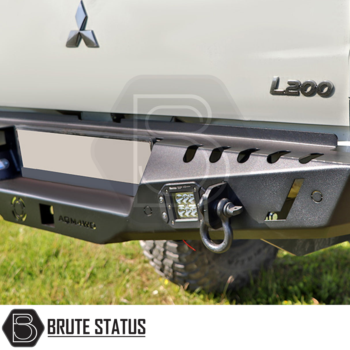 Heavy duty rear bumper in matte black for 2012-2022 Ford Ranger pickup trucks