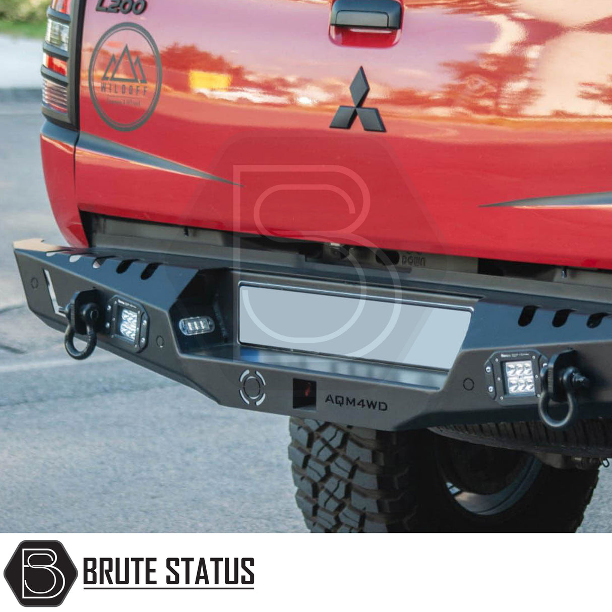 Heavy duty rear bumper in matte black for 2012-2022 Ford Ranger pickup trucks