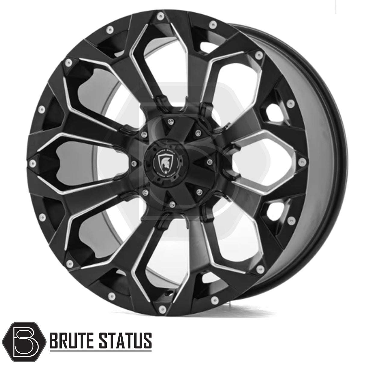 Spartan SW1 alloy wheel in satin black finish with chamfered edge, 20x9.0 size with ET20 offset, available in 5x120, 6x114.3 or 6x139.7 PCD, with 106 or 74 centre bore for pickup trucks.
