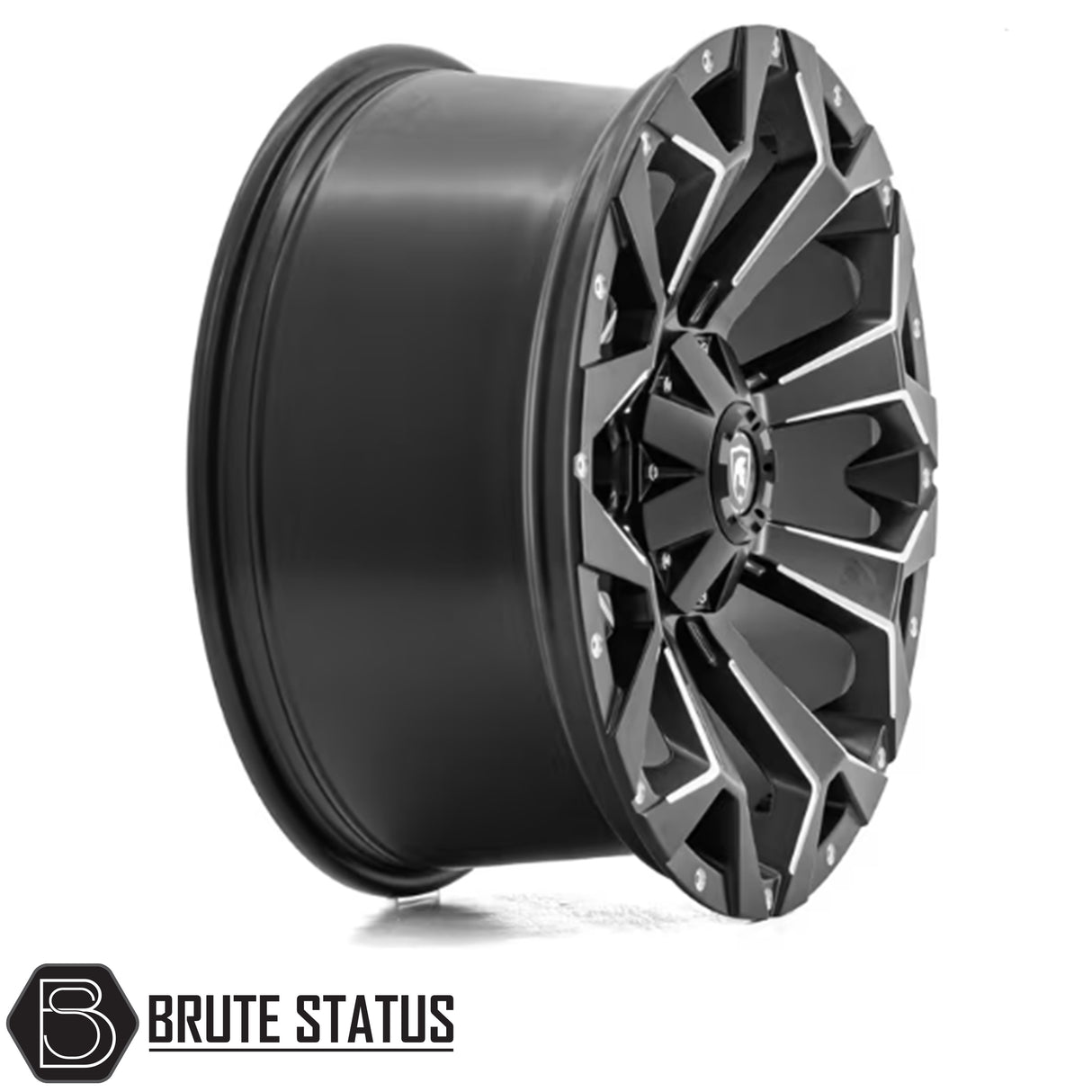 Spartan SW1 alloy wheel in satin black finish with chamfered edge, 20x9.0 size with ET20 offset, available in 5x120, 6x114.3 or 6x139.7 PCD, with 106 or 74 centre bore for pickup trucks.
