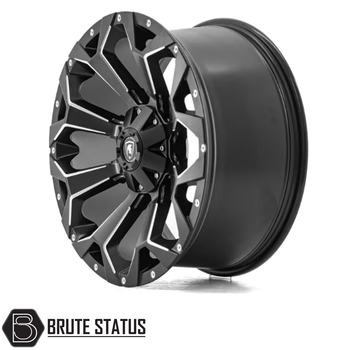 Spartan SW1 alloy wheel in satin black finish with chamfered edge, 20x9.0 size with ET20 offset, available in 5x120, 6x114.3 or 6x139.7 PCD, with 106 or 74 centre bore for pickup trucks.