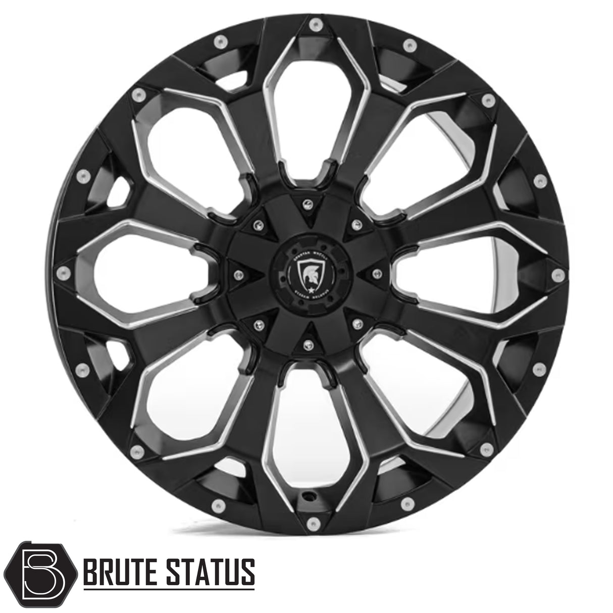 Spartan SW1 alloy wheel in satin black finish with chamfered edge, 20x9.0 size with ET20 offset, available in 5x120, 6x114.3 or 6x139.7 PCD, with 106 or 74 centre bore for pickup trucks.
