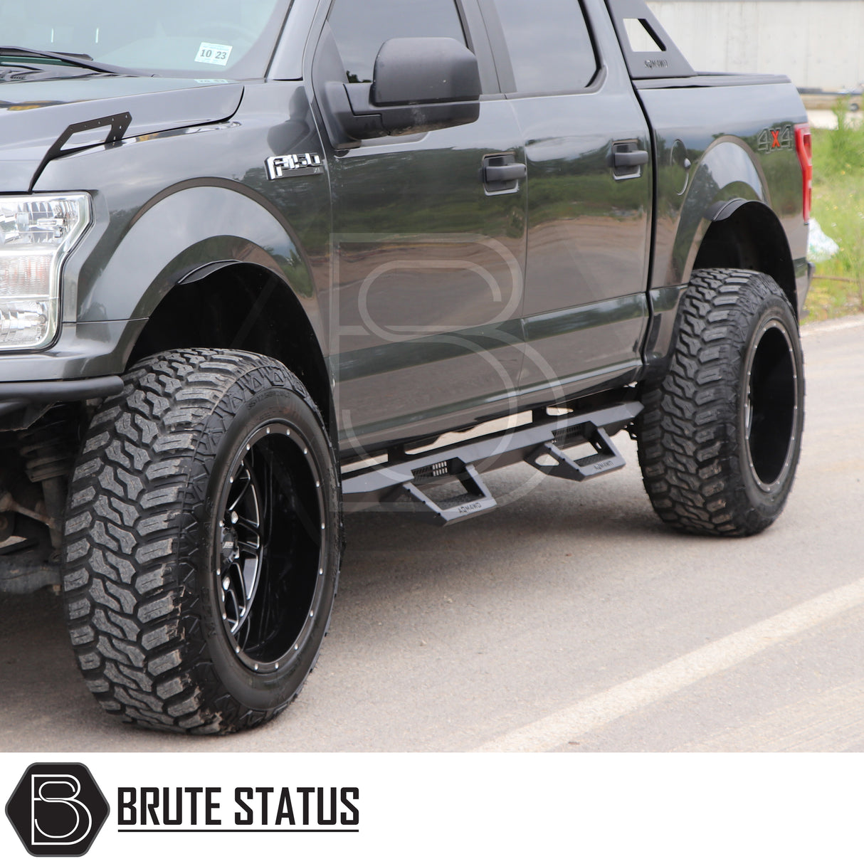 Matte black heavy duty steel side steps for fiat fullback 2015-2019 pickup truck