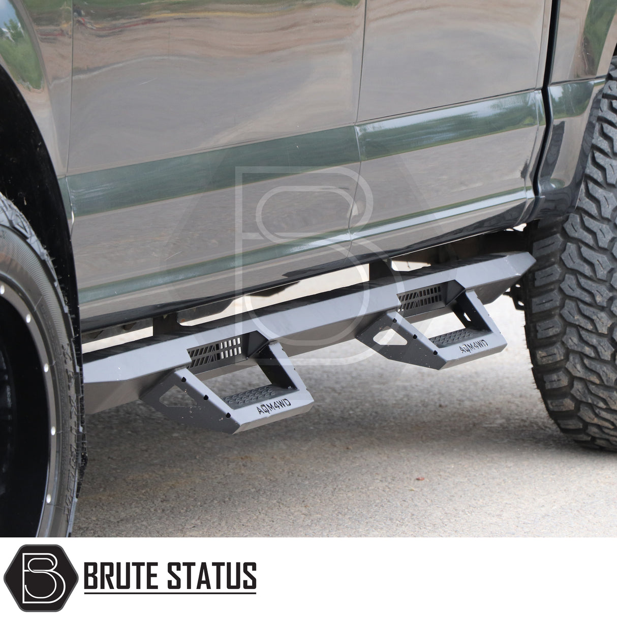 Matte black heavy duty steel side steps for fiat fullback 2015-2019 pickup truck