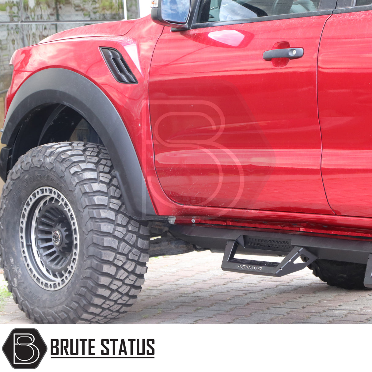 Matte black heavy duty steel side steps for fiat fullback 2015-2019 pickup truck