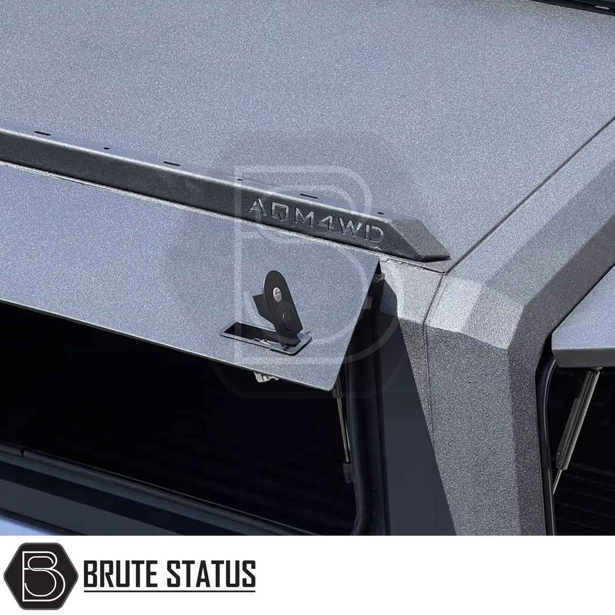 Heavy-duty AQM T80 steel rear canopy with Line-X coating and T40 roof rack for 2012-2021 Isuzu D-max double cab pickup truck– weatherproof, secure, and ready for work or adventure