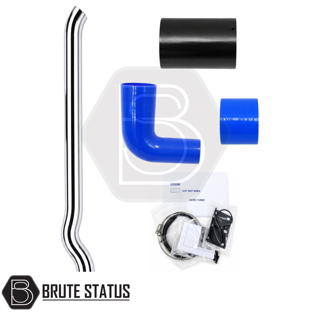 Toyota Hilux 2005-2014 stainless steel chrome snorkel, premium raised air intake for 3.0L turbo diesel pickup trucks.