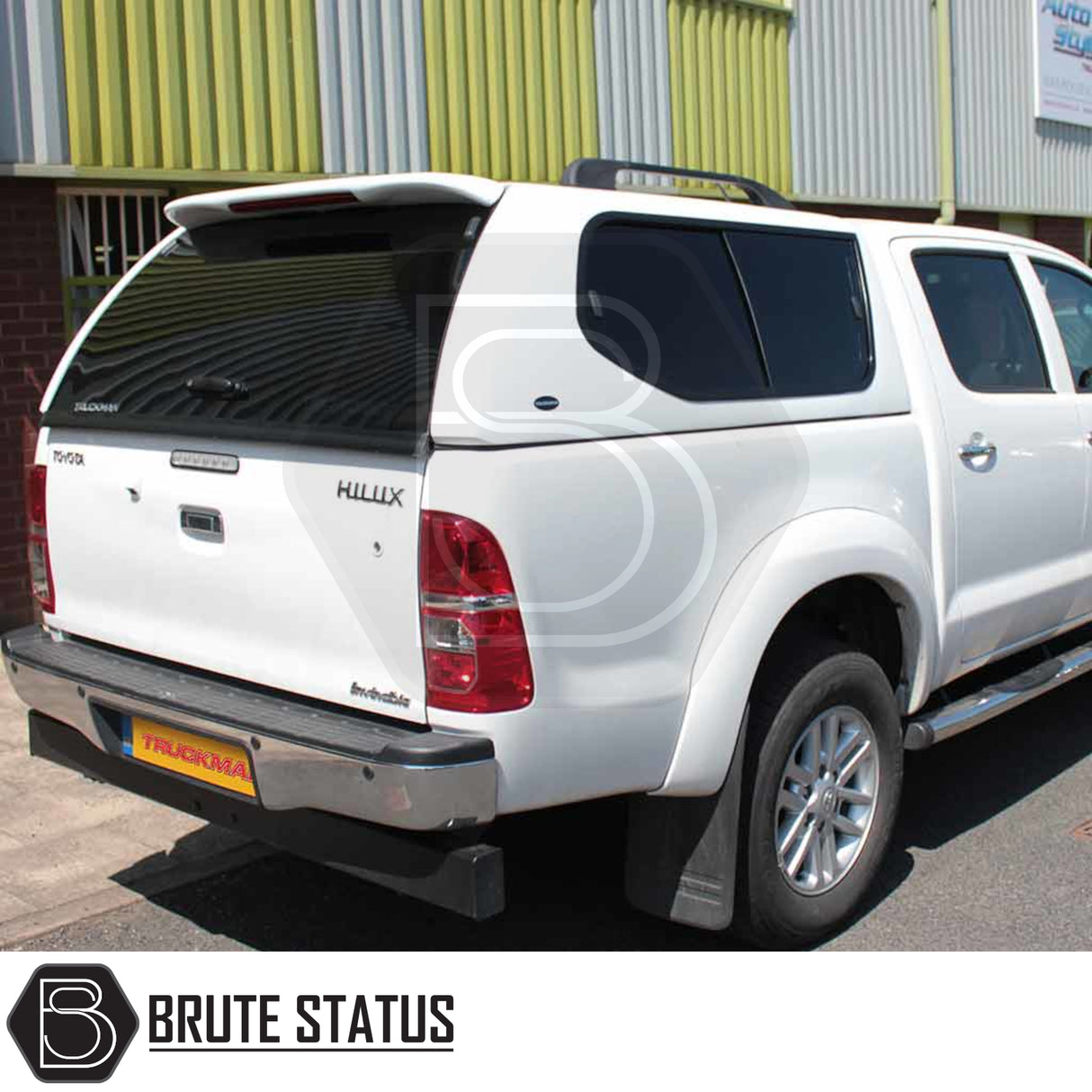 Toyota Hilux 2005-2016 MK6, MK7 Truckman GLS Hardtop Canopy with remote locking; features Brute Status aftermarket design for enhanced storage and security.