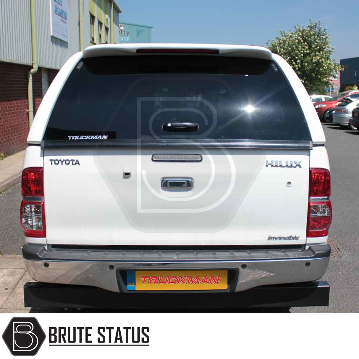 Toyota Hilux 2005-2016 MK6, MK7 Truckman GLS Hardtop Canopy with remote locking, tinted windows, and chrome bumper, enhancing storage security and style for pickup trucks.