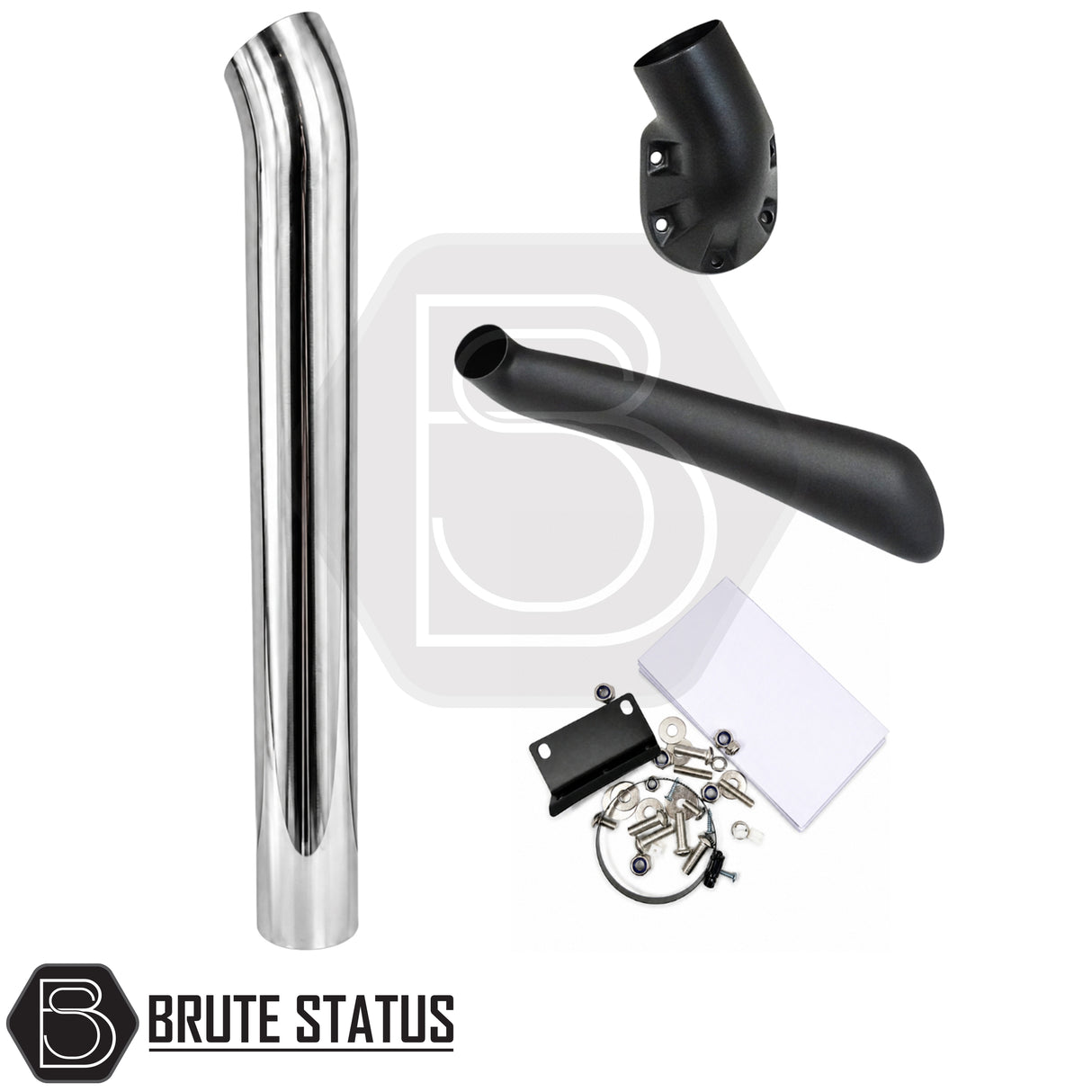 Toyota Hilux 2015-2023 stainless steel chrome snorkel, premium raised air intake for 2.8L turbo diesel Double Cab pickup trucks.