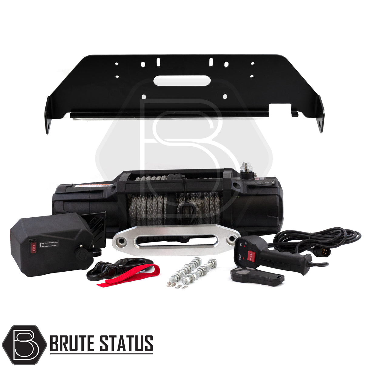 Brute status winch bracket and heavy duty winch for toyota hilux 2021+ pickup truck