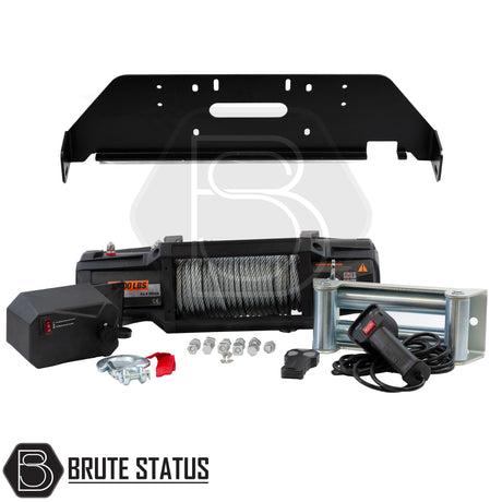 Brute status winch bracket and heavy duty winch with steel wire rope for Toyota Hilux 2015-2020 pickup truck