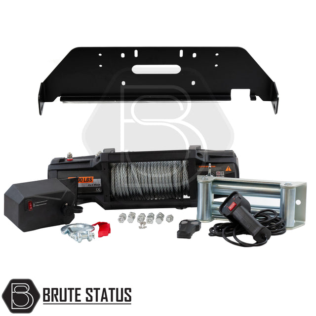 Brute status winch bracket and heavy duty winch with steel wire rope for Toyota Hilux 2015-2020 pickup truck