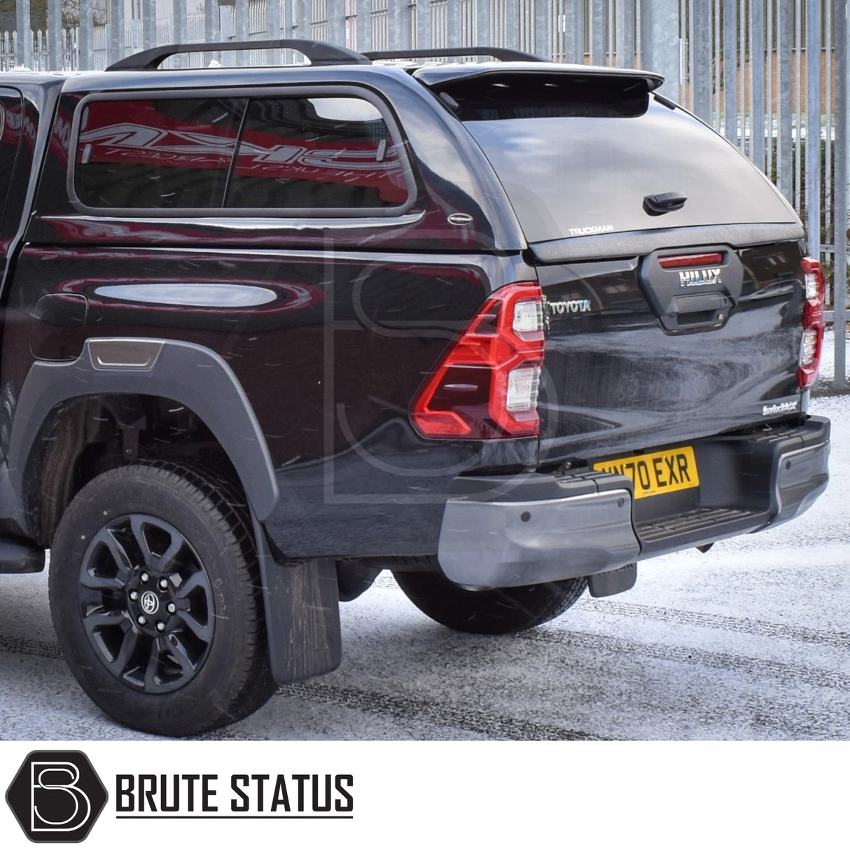 Toyota Hilux Invincible X 2016+ MK8, MK9 with Truckman GLS hardtop canopy, showcasing remote locking, tinted windows, and sporty design, perfect for enhanced vehicle storage and security.