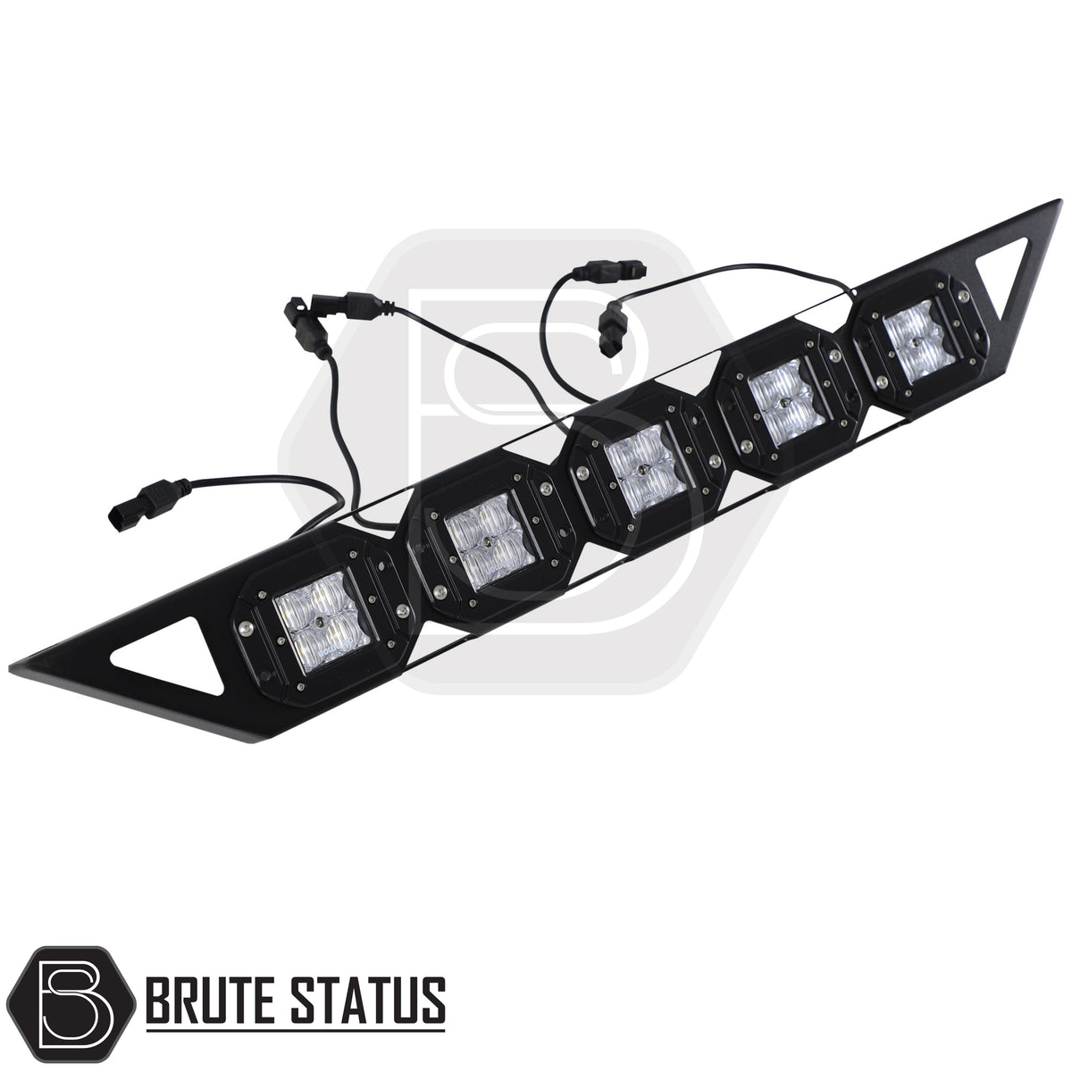 Pickup truck universal LED light kit with 5 bright LED lights designed for compatible roof baskets and roll bar storage baskets