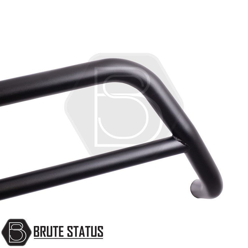 Matte Black A-Bar nudge bar for Volkswagen Amarok pickup truck (2017–2022), designed for bumper protection and enhanced styling.