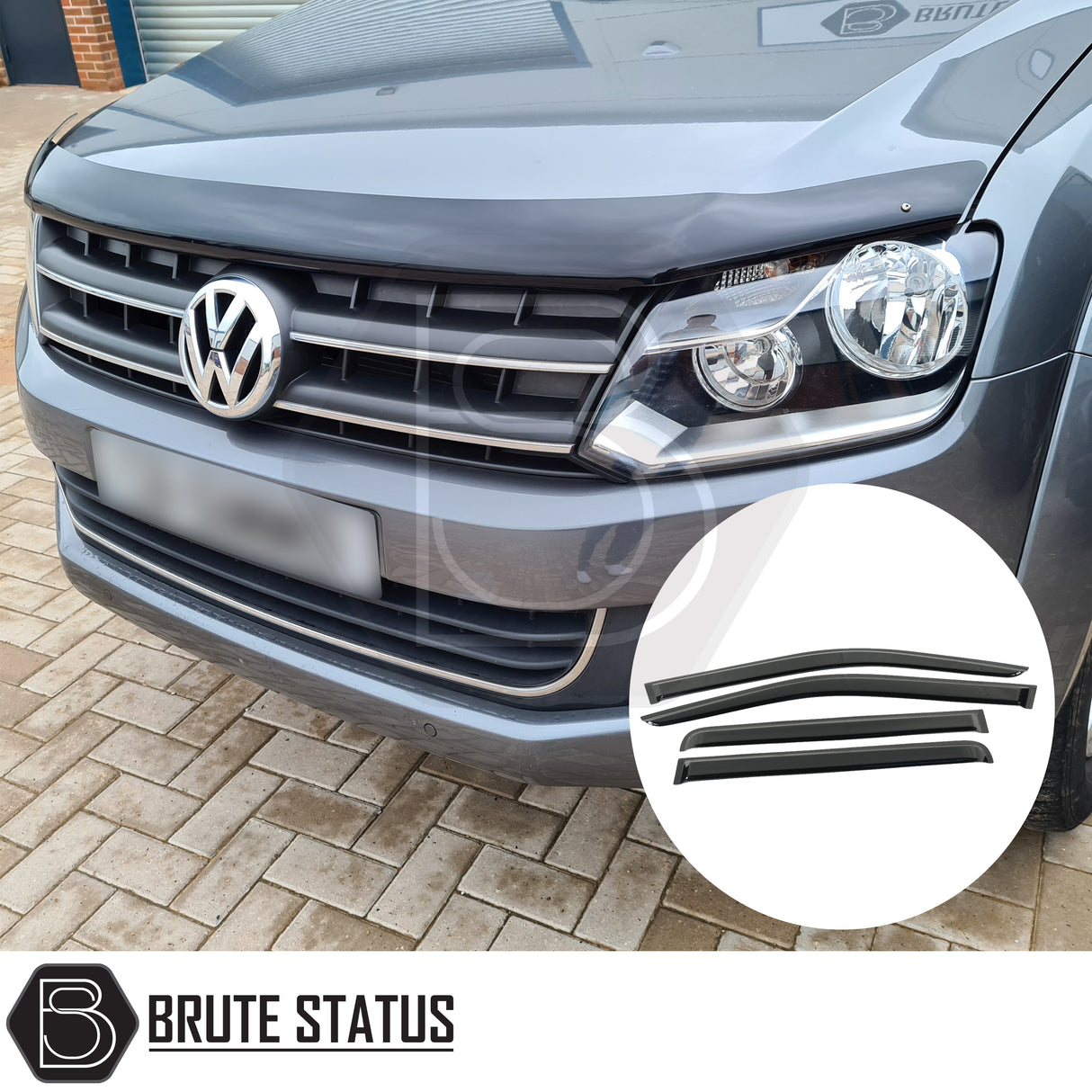 VW Amarok 2010-2016 Bonnet Guard Protector & Window Wind Deflectors