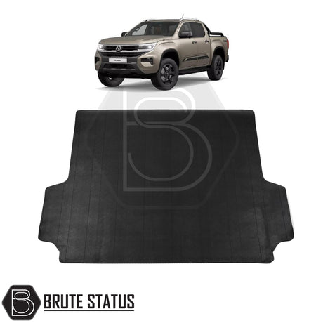Heavy-duty 10mm rubber bed mat for Volkswagen Amarok 2023+ pickup truck, non-slip cargo liner for truck bed protection, custom fit and easy to clean.