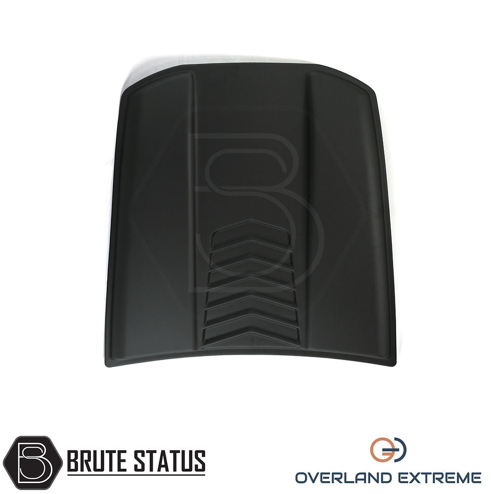 Matte black Volkswagen Amarok bonnet scoop, Overland Extreme hood scoop designed for 2010-2022 pickup truck styling and off-road appearance.