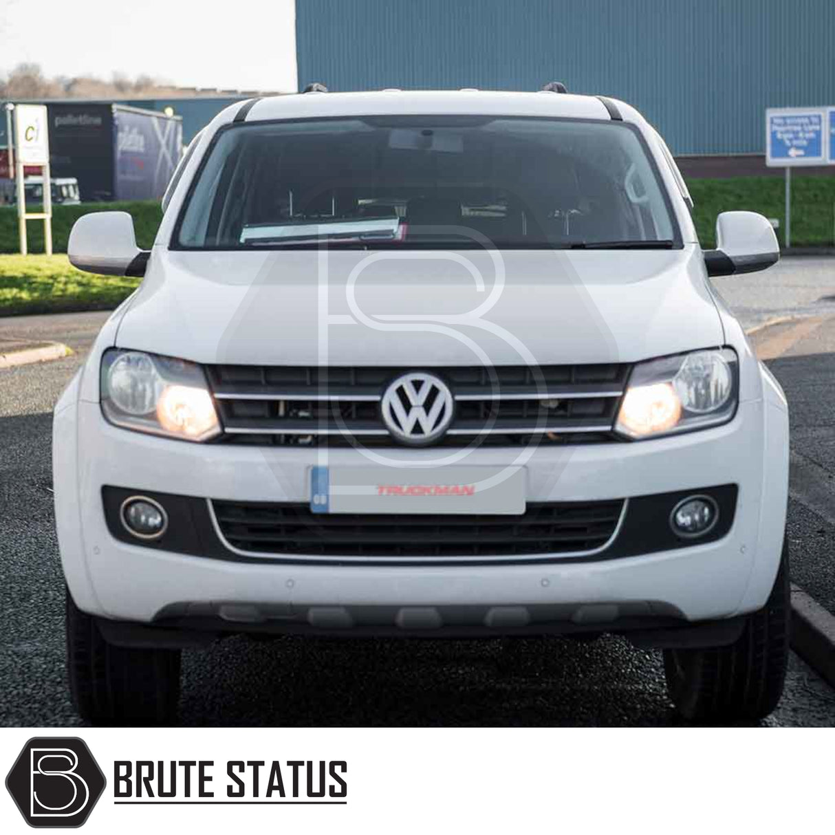 Volkswagen Amarok 2010-2022 Truckman L-Series Hardtop Canopy on pickup, featuring cab-high design and solid sides for enhanced security and storage.