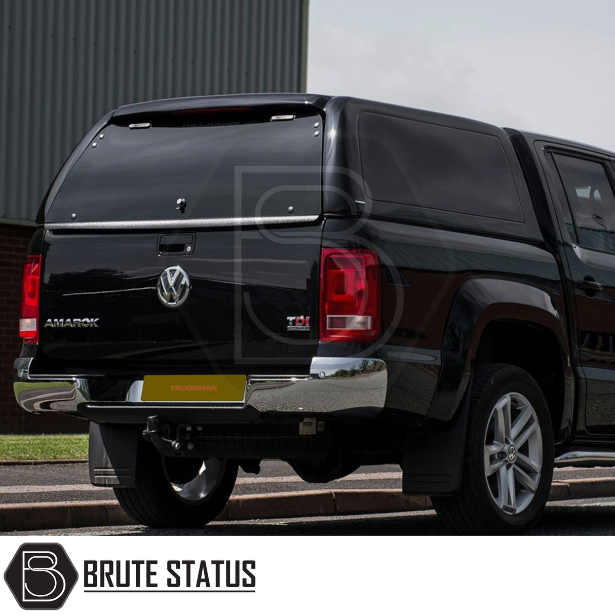Volkswagen Amarok 2010-2022 Truckman RS Hardtop Canopy with solid rear window and remote locking, enhancing security and utility for commercial use.