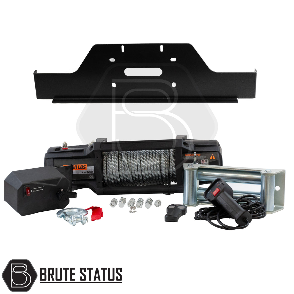 Brute status winch bracket and heavy duty winch with steel wire rope for Volkswagen amarok 2010-2016 pickup truck