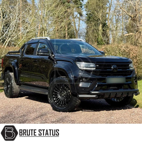 Volkswagen Amarok 2023+ City Bar (Matt Black) showcased on a blue truck, highlighting its protective, stylish design and easy installation.