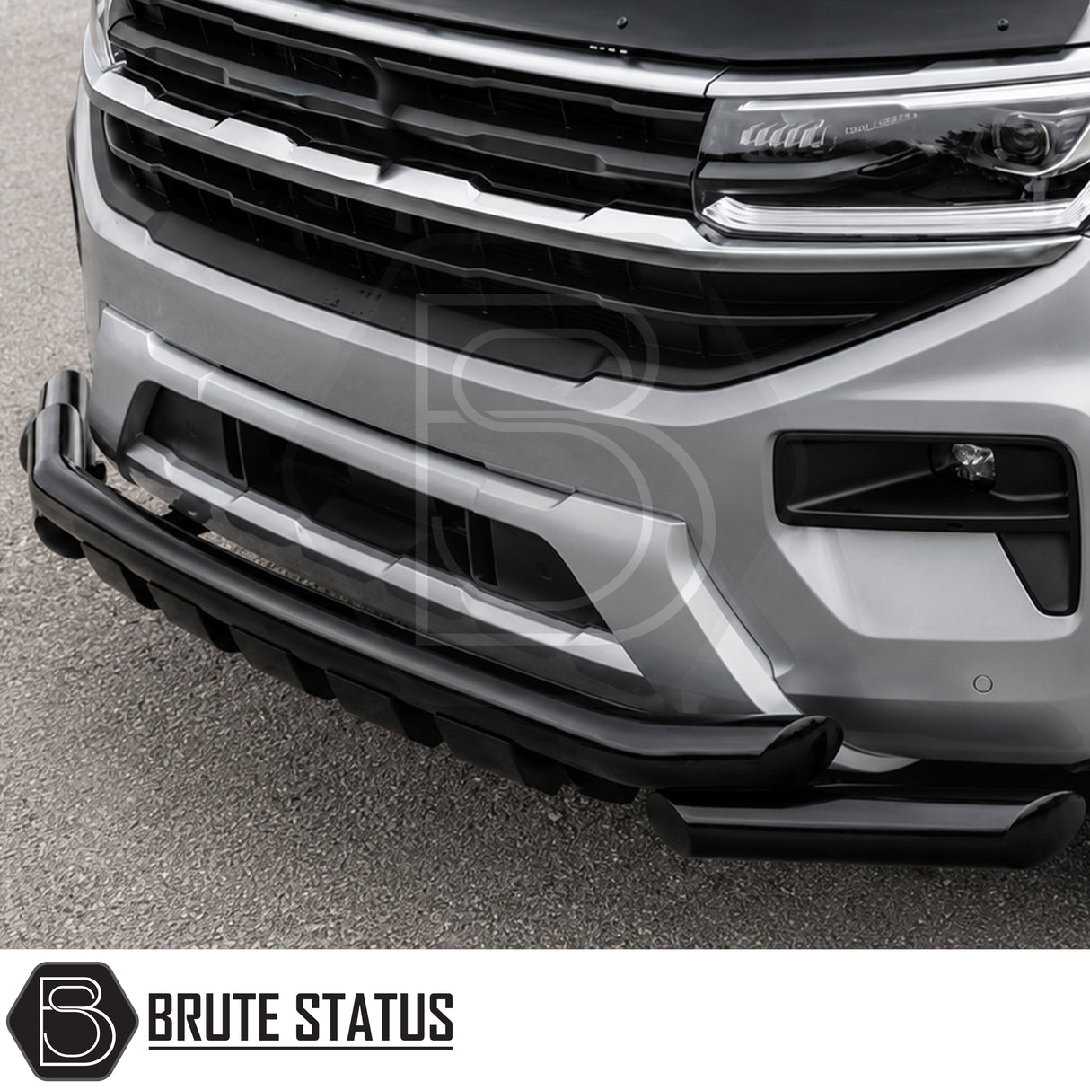 Volkswagen Amarok 2023+ nudge bar fitted to pickup truck with durable black finish, parking sensor compatibility and rugged appearance