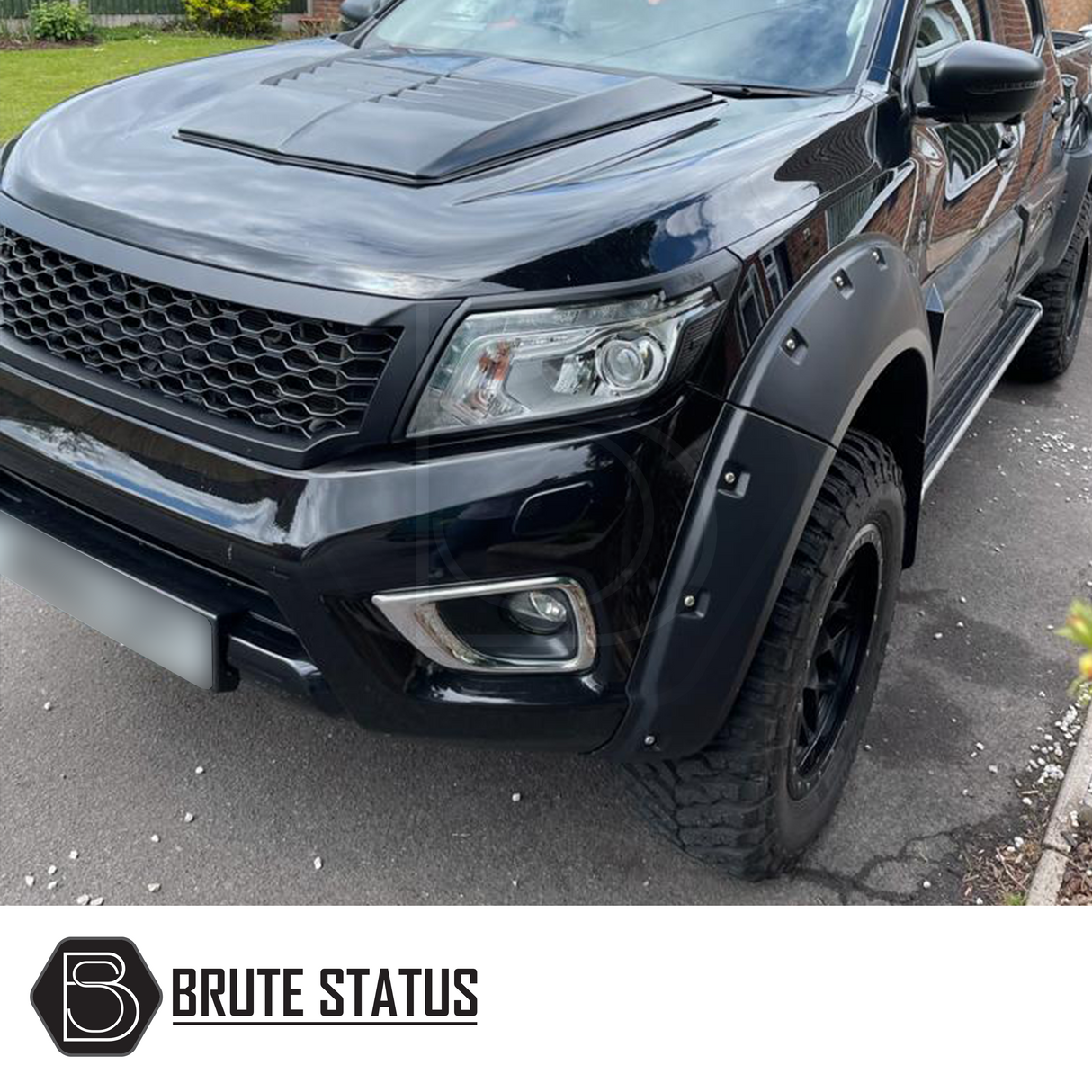 matte black abs plastic bonnet scoop for nissan navara np300 2015-2021