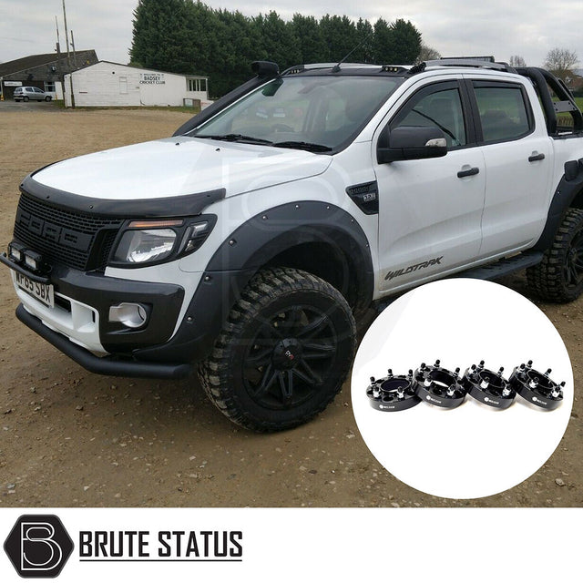 Ford Ranger 2012-15 T6 Wide Arch Kit & 35mm Wheel Spacers, featuring robust fender flares and durable spacers for enhanced truck aesthetics and stability.