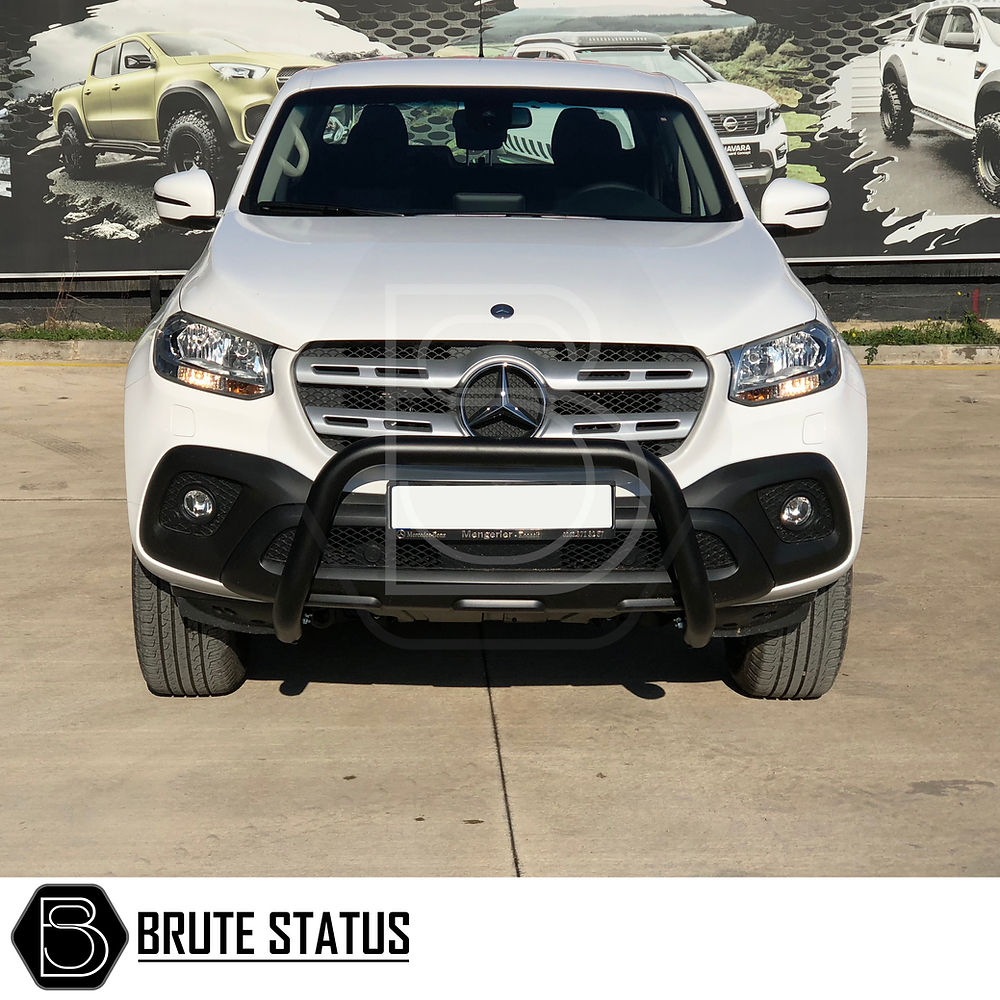 Ford Ranger 2012-2022 Bull Bar in matt black, enhancing truck's bumper with durable T304 stainless steel, easy DIY installation, fits seamlessly on chassis rails.