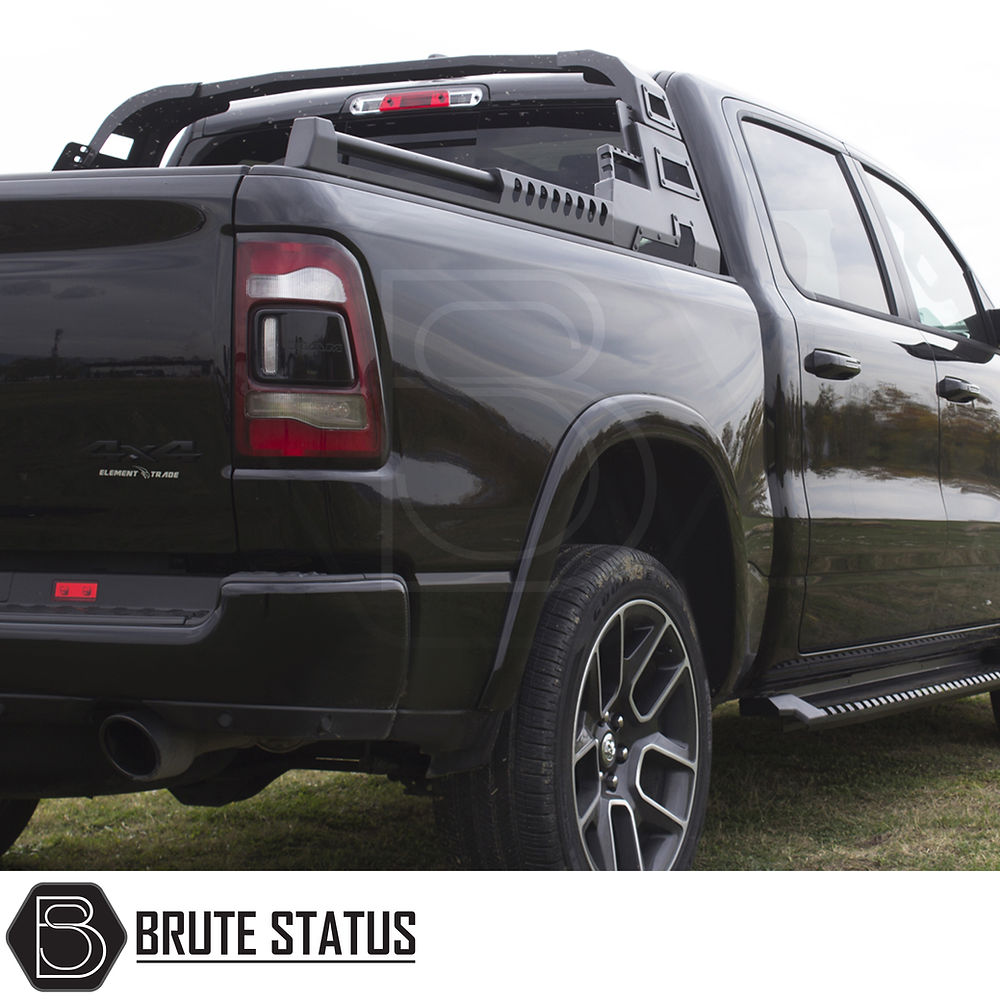 Fiat fullback Series 5 2015-2019 S11 Combat Roll Bar on truck, showcasing heavy-duty steel construction and matte black finish for an aggressive, customized look.