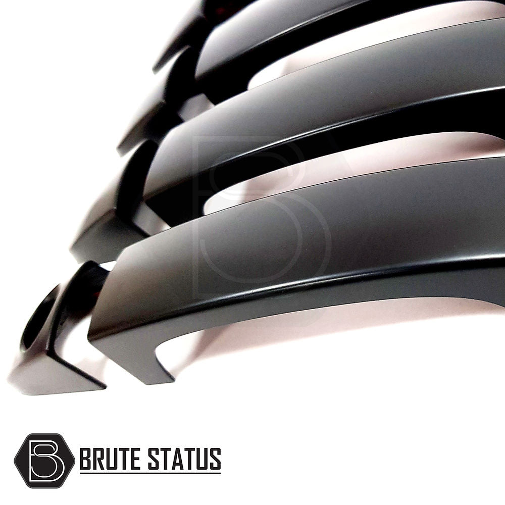 Ford Ranger 2012-2022 T6 T7 T8 Matte Black Door Handle Covers, shown in a group, featuring durable ABS plastic and easy installation with 3M adhesive.