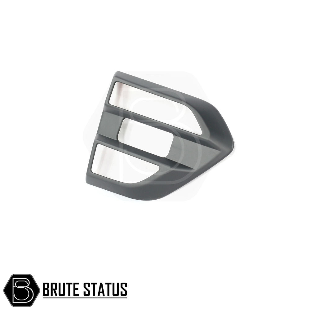 Matte black ABS plastic side covers for facelifted 2015–2022 Ford Ranger, featuring easy no-tool installation with pre-applied 3M adhesive tape