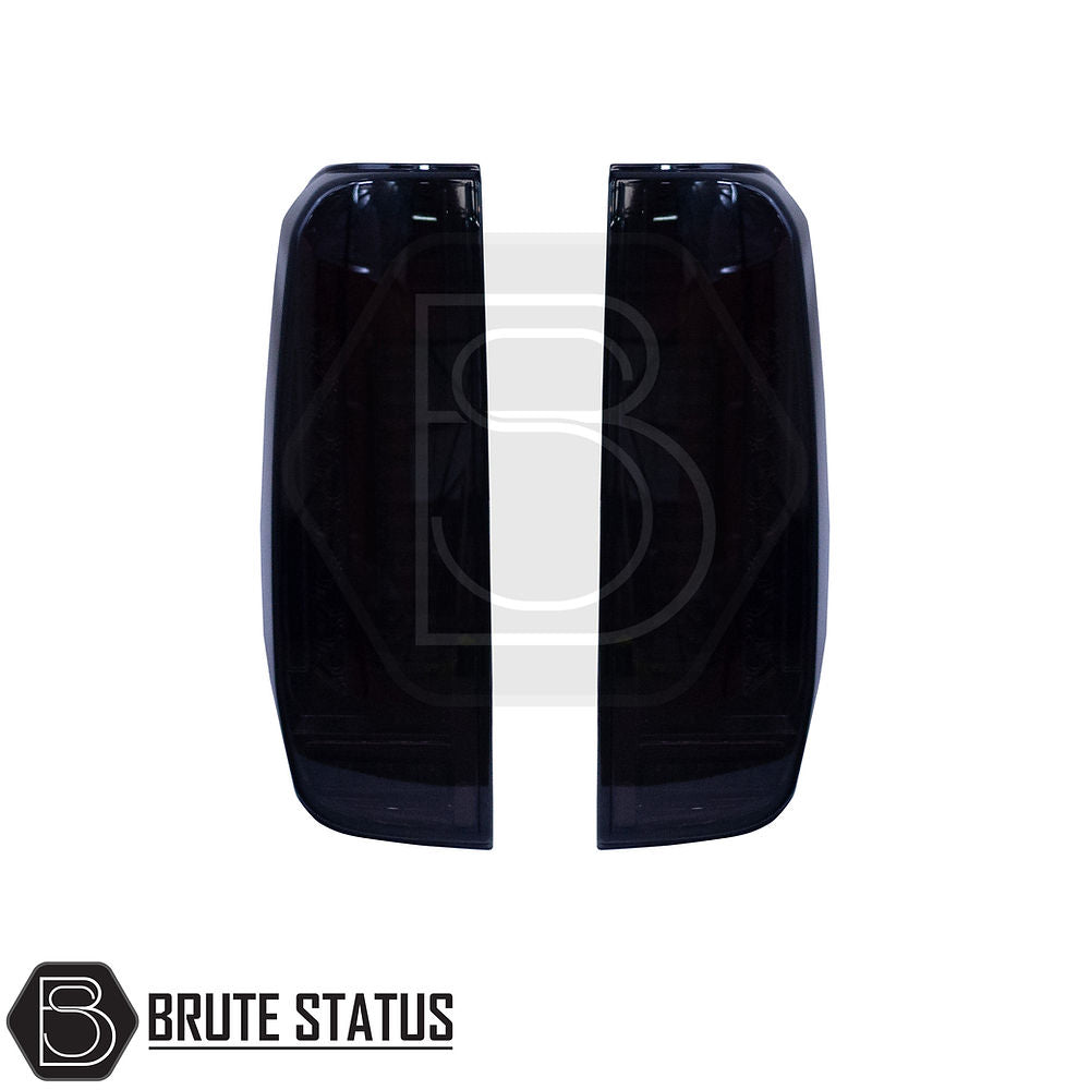 Nissan Navara D40 2006-2014 LED Tail Lights, aftermarket design with LED technology, easy installation, enhancing truck aesthetics and visibility, featured on a white background.